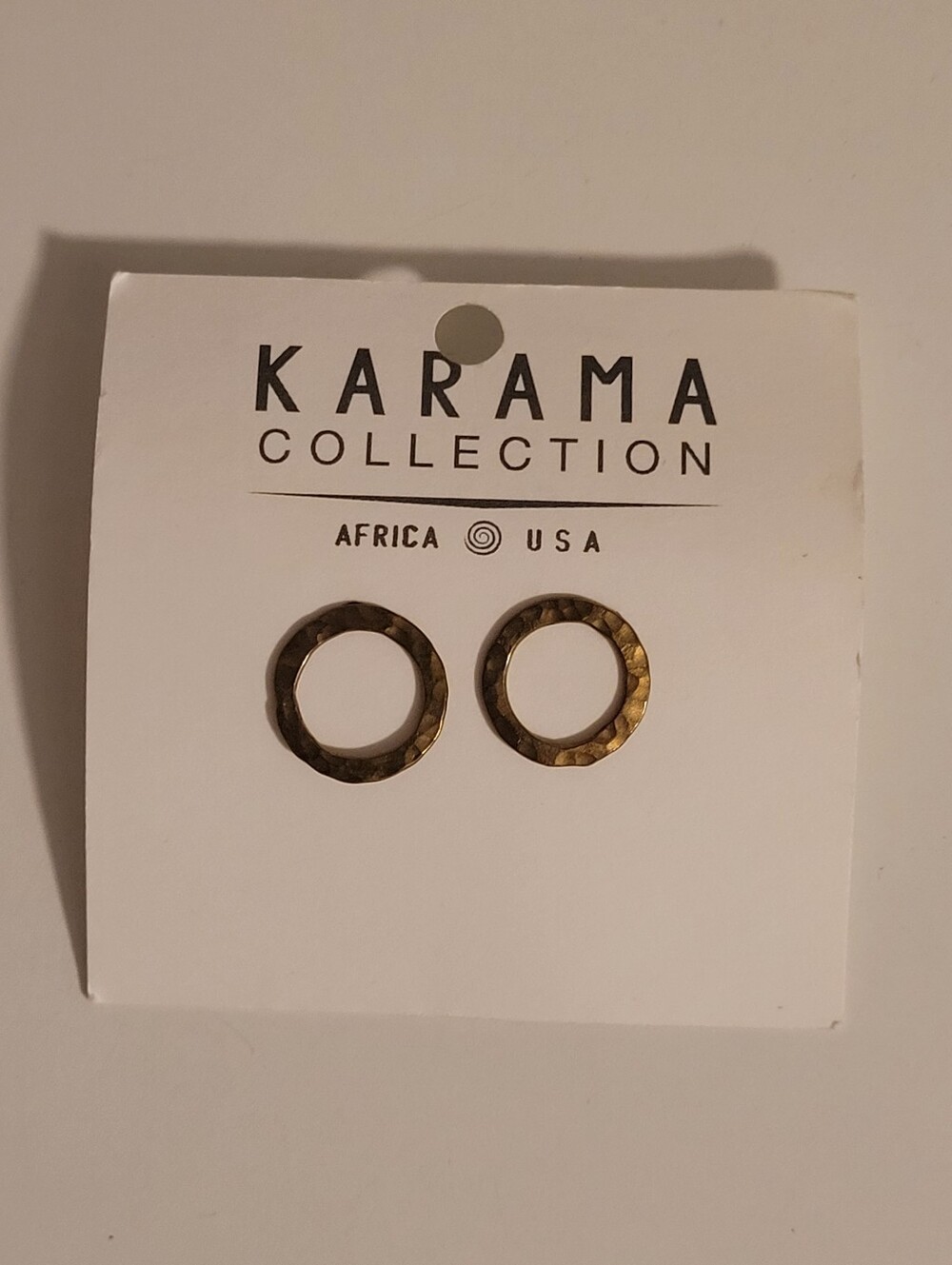 Karma Collection Hammered Brass Circle Earrings Nairobi Kenya Africa African